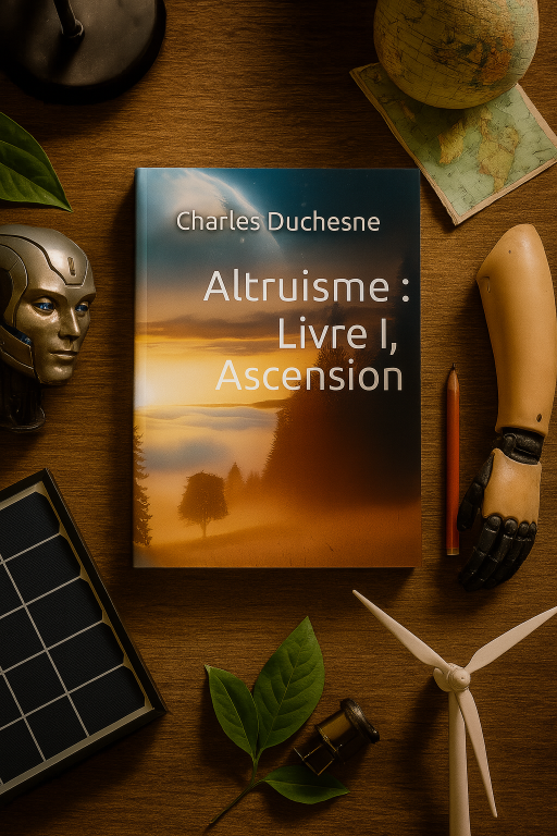 Couverture du livre 1 Ascension avec des objets en lien avec le livre autour
